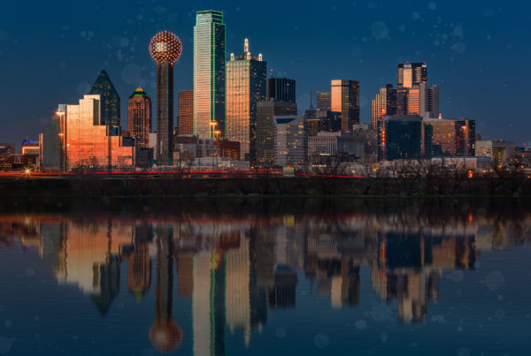 Dallas Texas city view at night