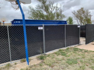 Denver high school temporary fence with gate