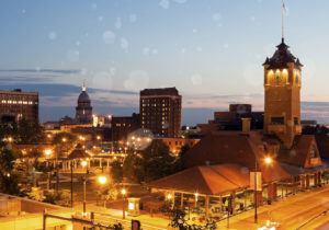 Springfield city view at night