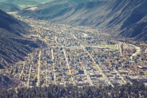 Glenwood Springs city from the sky