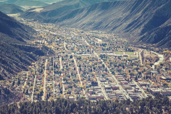 Glenwood Springs city from the sky